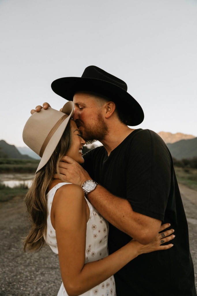 Summer engagement session in pitt lake