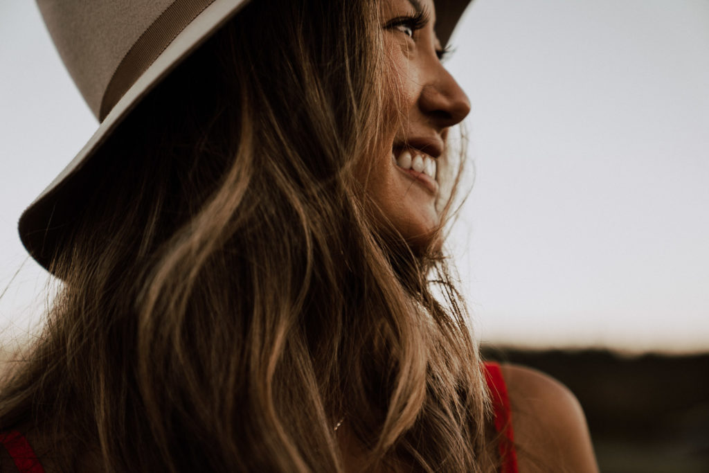 Woman with boho hats